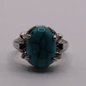 18256-US 5 Oval Blue Stone ring.